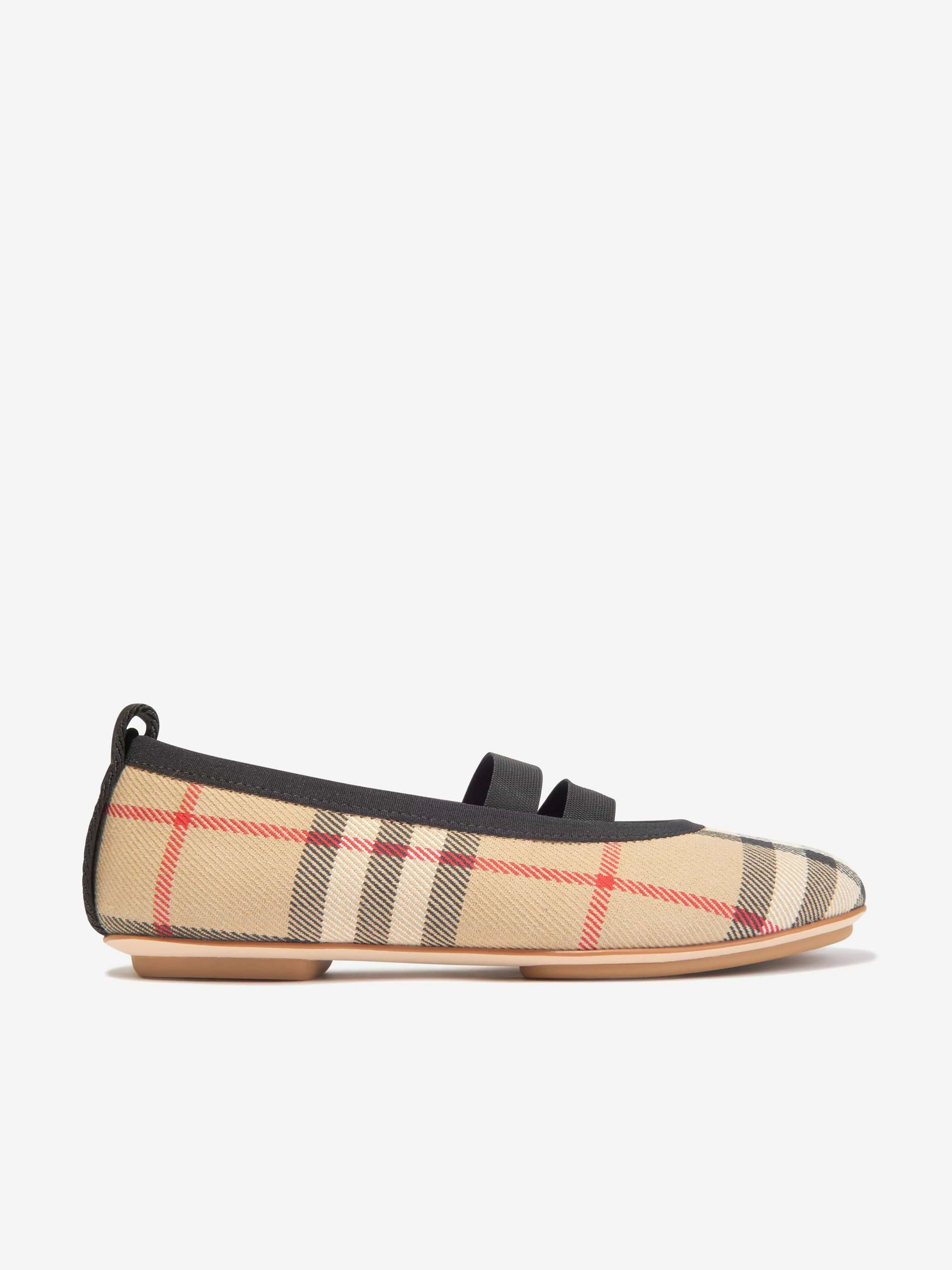 Burberry Girls Mini Grace Check Print Slip On Shoes