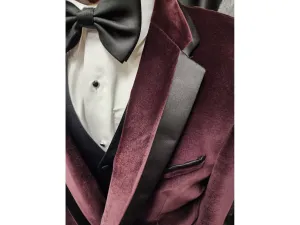 Burgundy Velvet Notch Lapel Tuxedo Rental