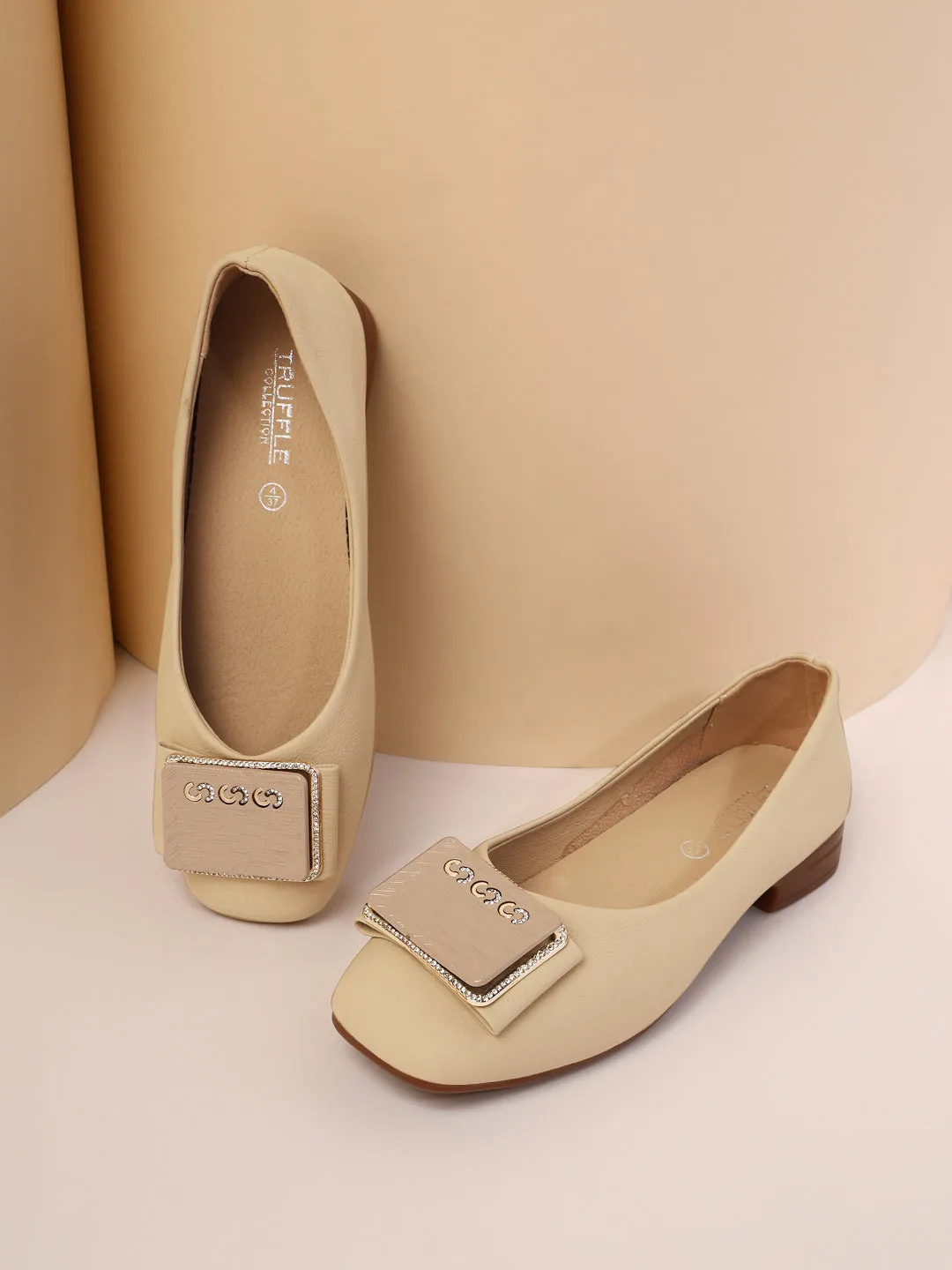 Camel Brown PU Ballerina Flats (TC-RS3631-CML)