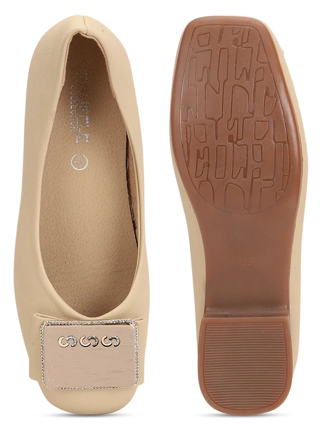 Camel Brown PU Ballerina Flats (TC-RS3631-CML)