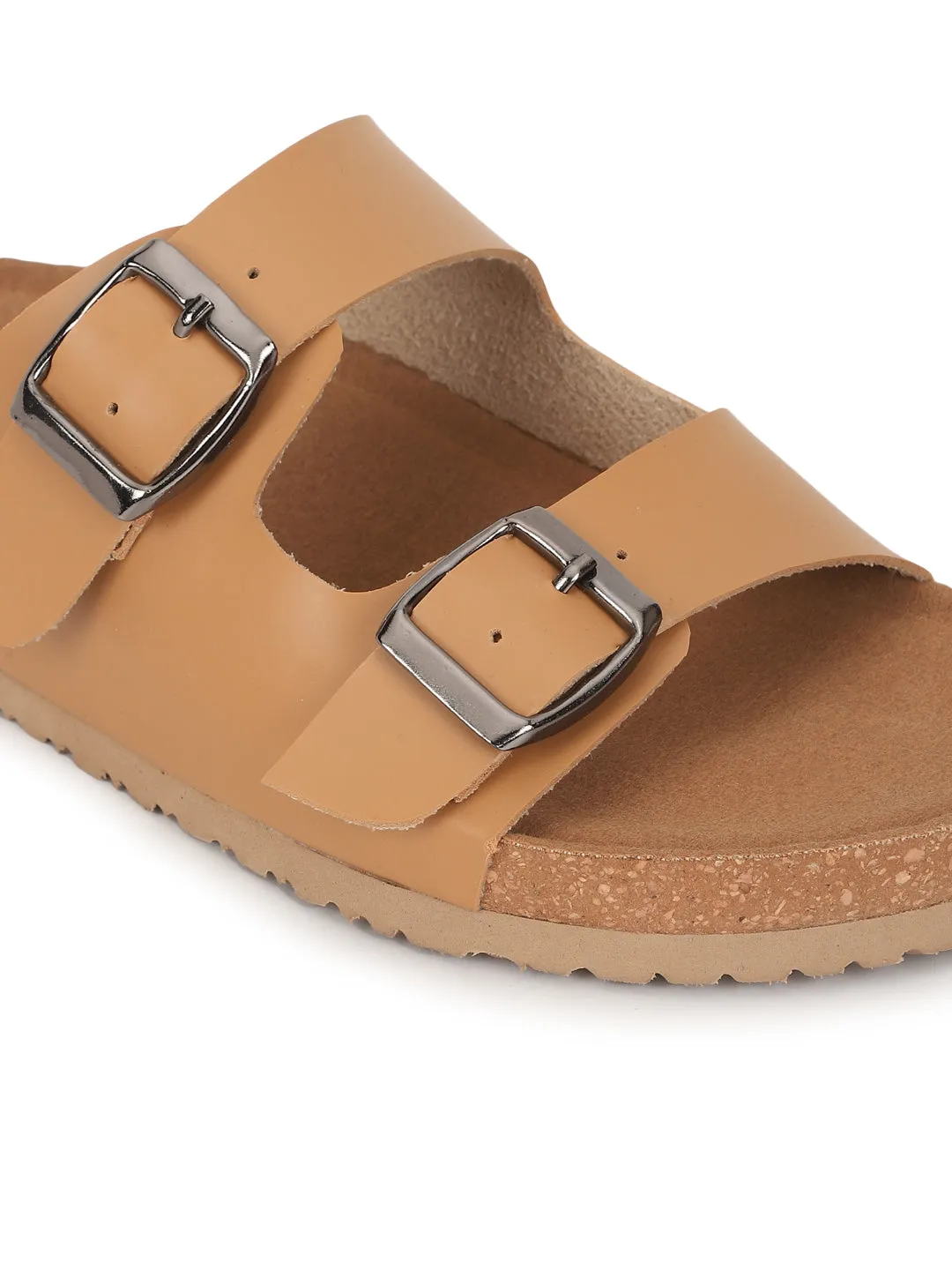 Camel PU Cork-Latex Footbed Flats (TC-070203-CML)