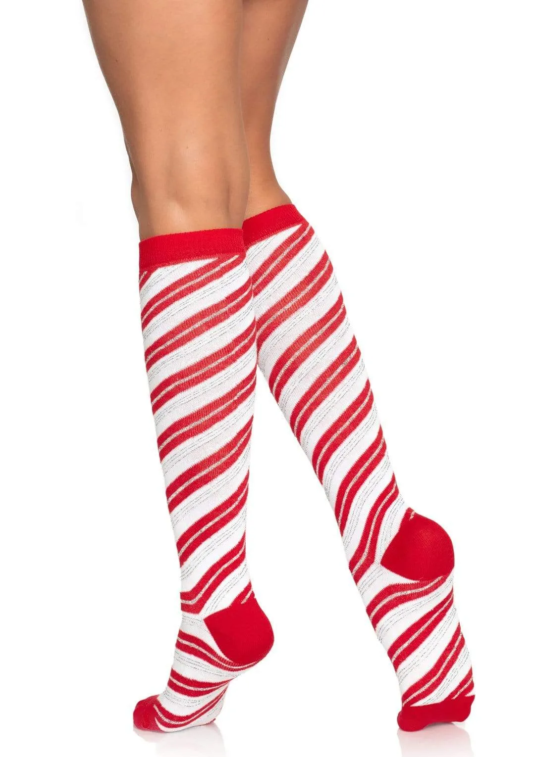 Candy Cane Knee High Socks