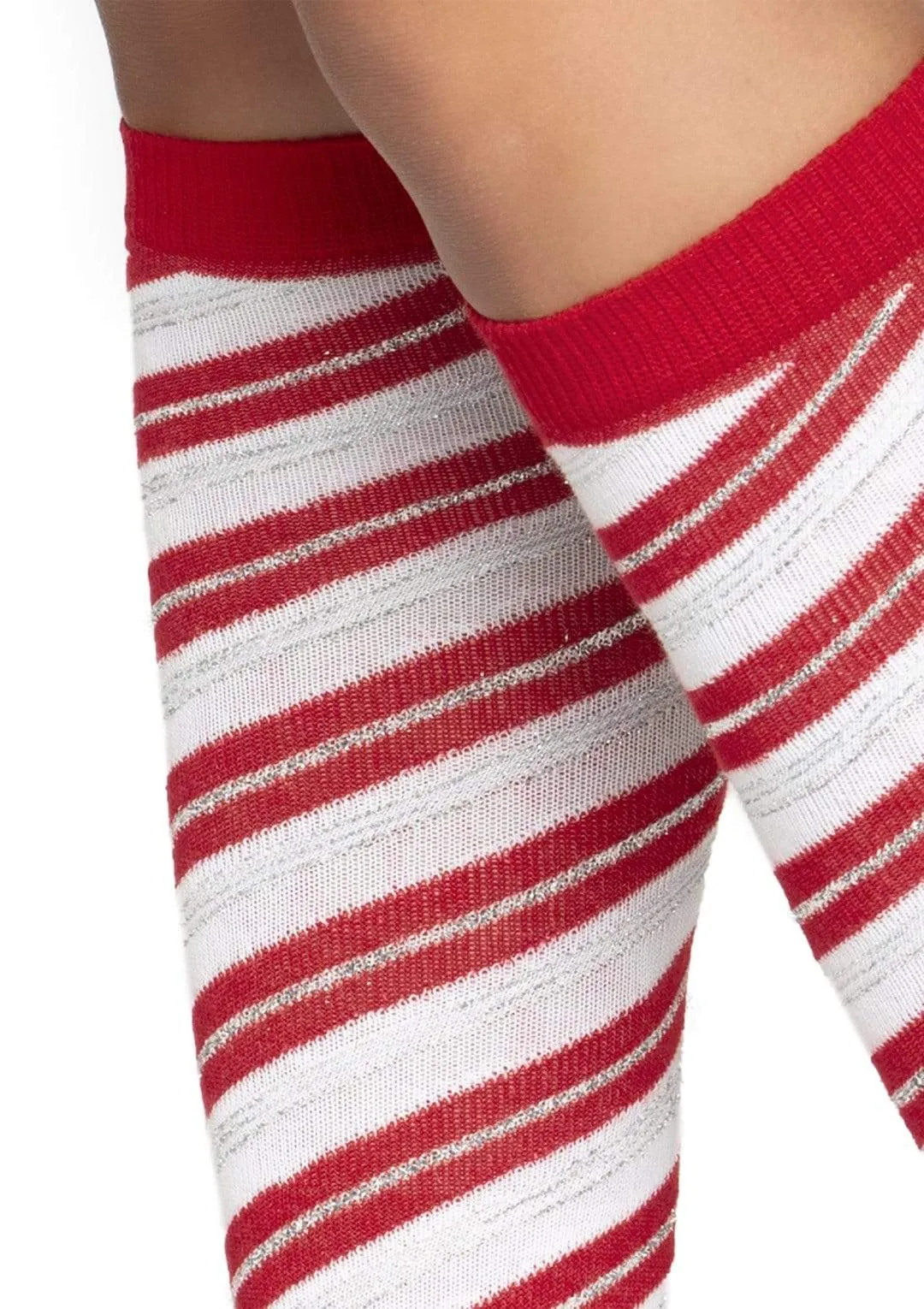 Candy Cane Knee High Socks