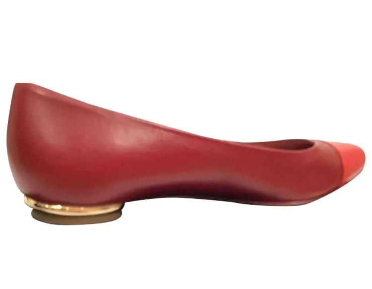 Chanel Red Bicolor Ballet Ballerina Flats EU 38.5 US 7.5/8