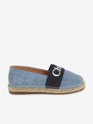 Chloé Girls Denim Espadrilles in Blue