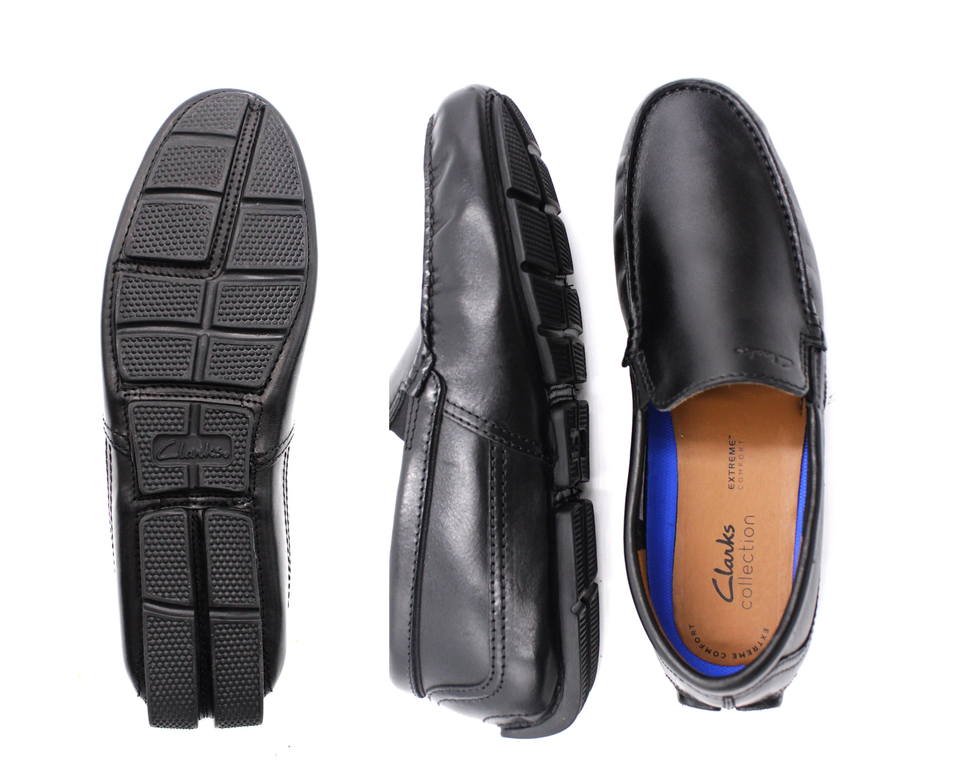 CLARKS,MOC TOE-SLIP ON-SHOES-MARKMANPLAIN707-BLACK