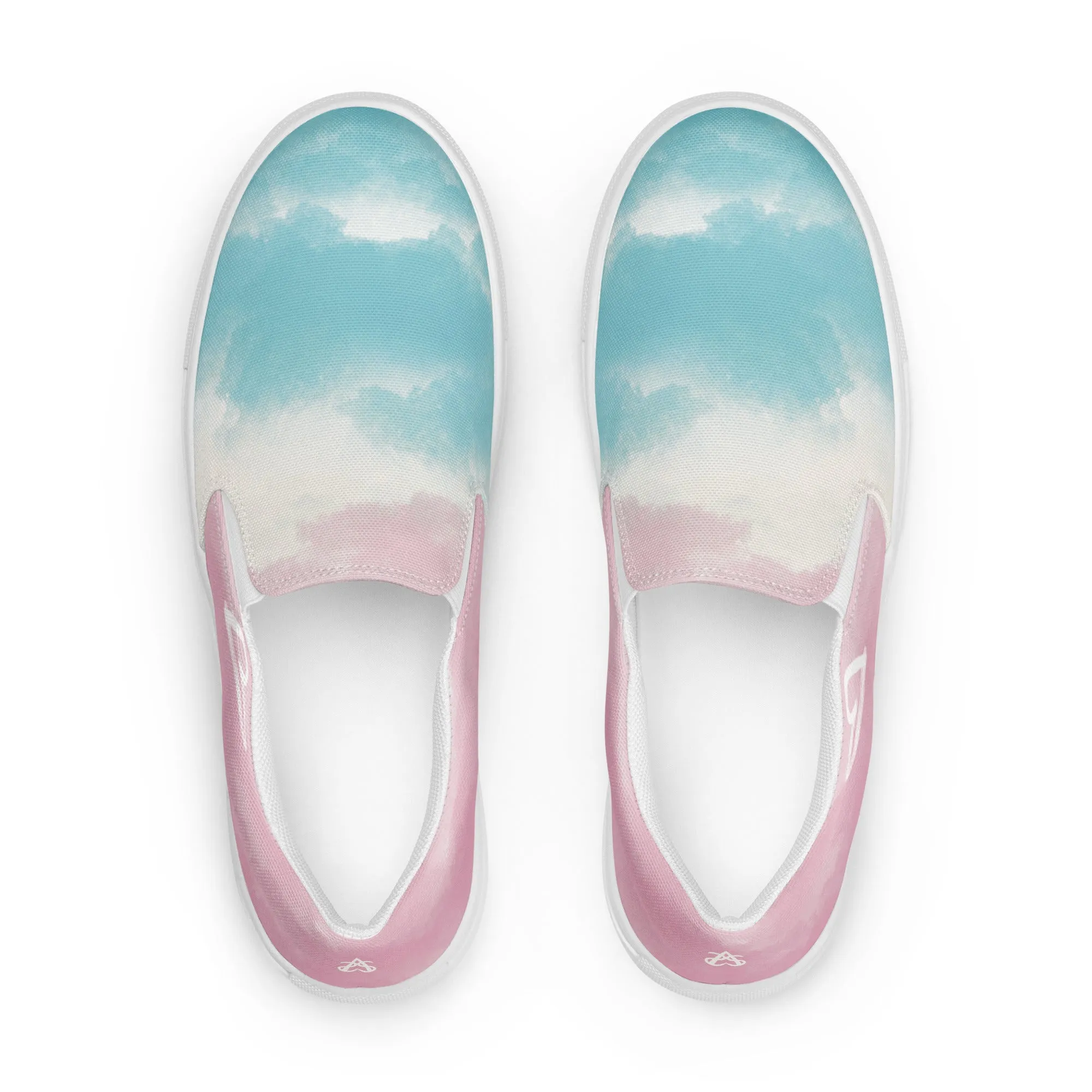 Cloudy Transgender Pride Slip-on Canvas Shoes (Masc Sizing)