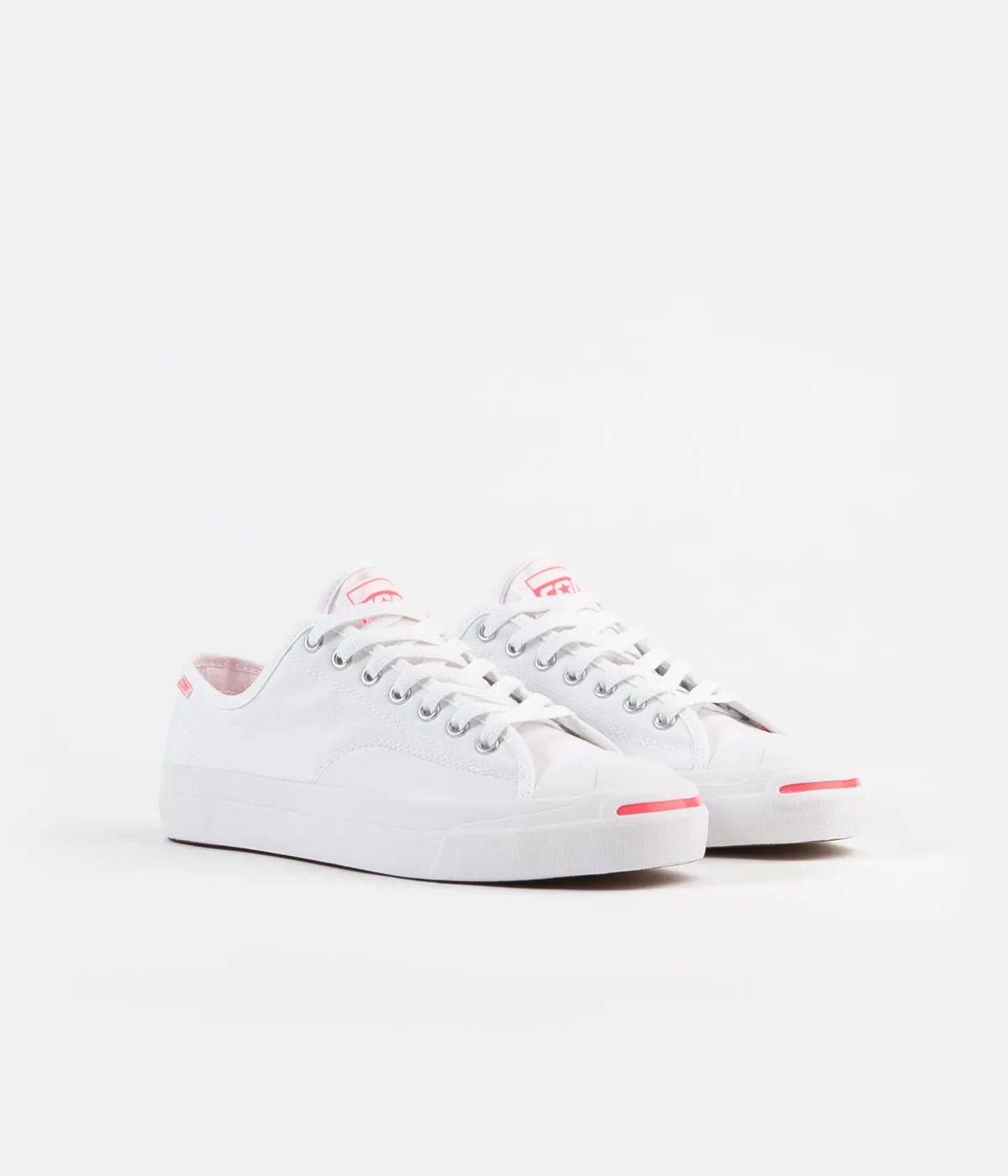 Converse Jack Purcell Pro Op Ox Shoes - White / Racer Pink / White