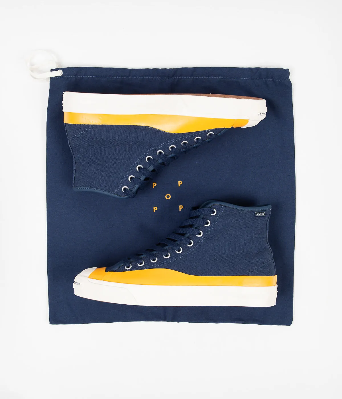 Converse x Pop Trading Company JP Pro Hi Shoes - Navy / Citrus