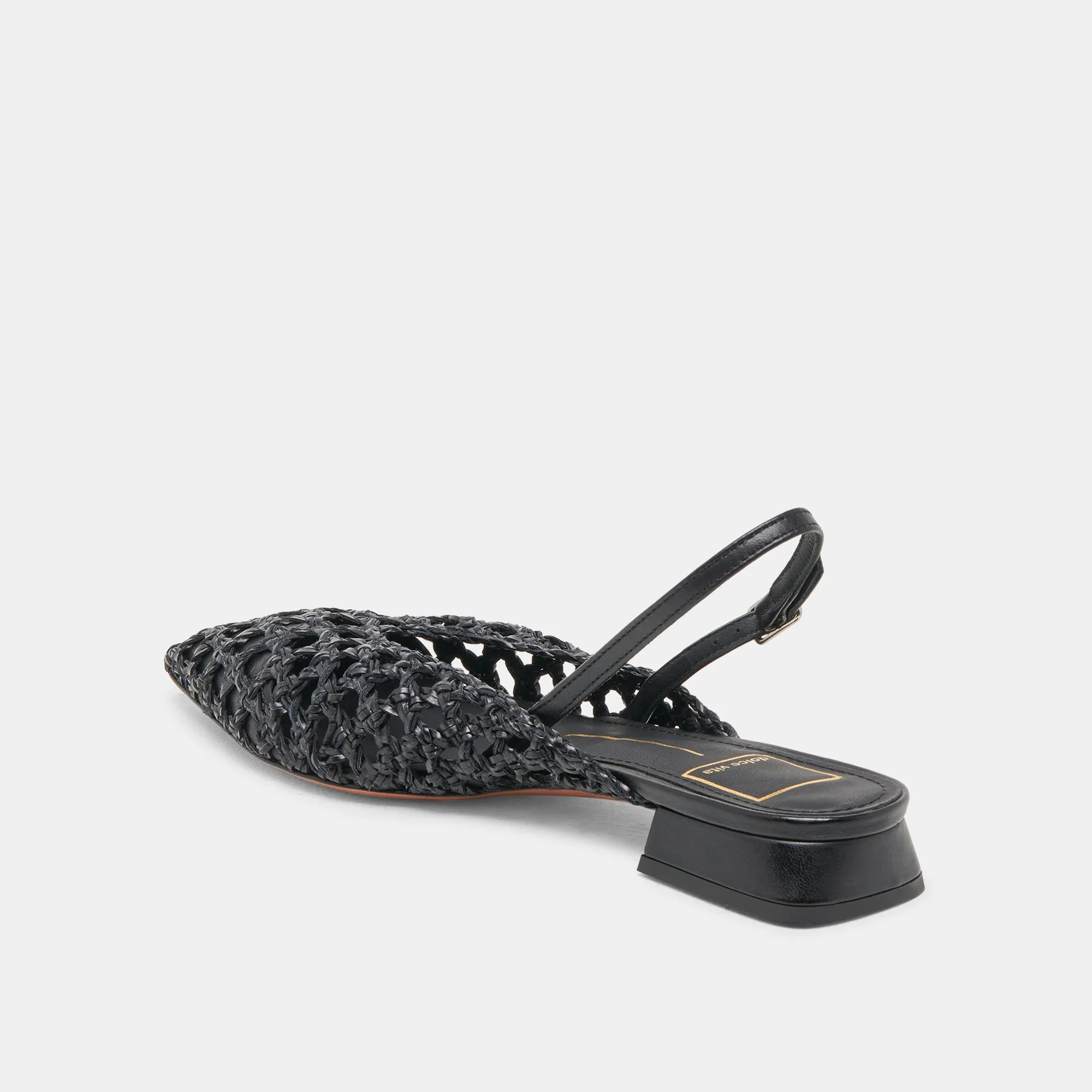 CYNDI FLATS BLACK WOVEN