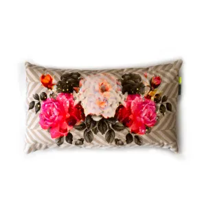 Damascene Flowers - Zig-Zag | Velvet Cushion