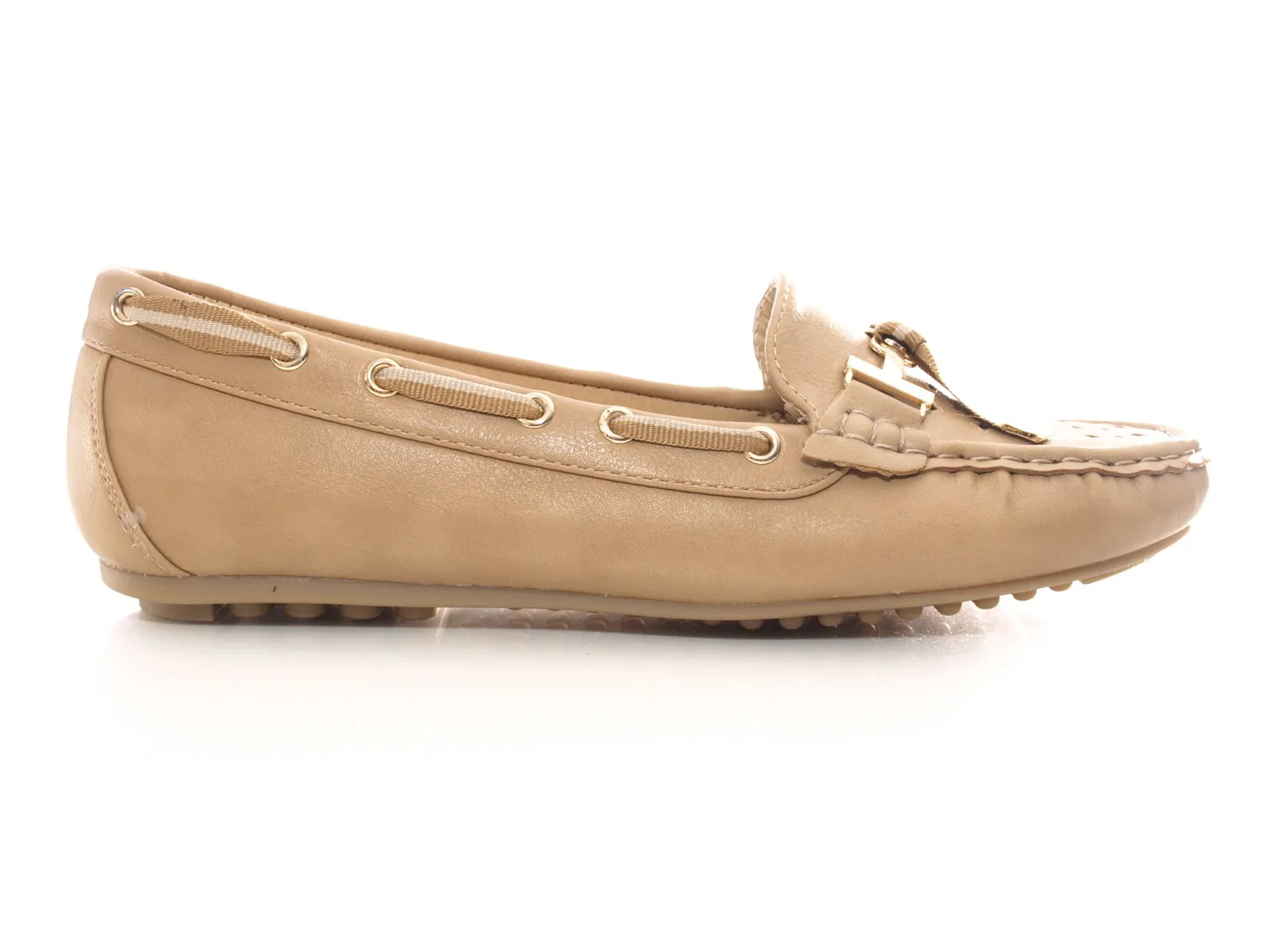 Damen Slipper Ballerina Loafer Mokassins Slip On Flats Freizeit Khaki #  570