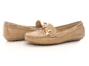 Damen Slipper Ballerina Loafer Mokassins Slip On Flats Freizeit Khaki #  570