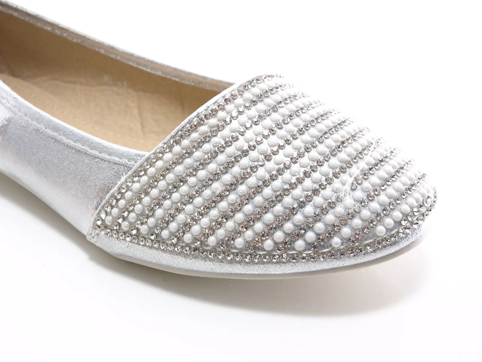 Damen Slipper Ballerina Loafer Mokassins  Slip On Flats Freizeit Silver # 1