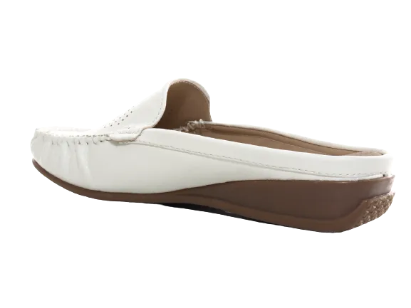 Damen Slipper Ballerina Loafer Mokassins Slip On Flats Freizeit White # 701