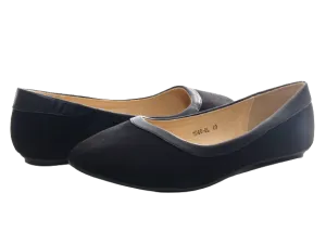 Damen Slipper Halbschuhe Ballerina Loafer Mokassins Slip On Flats Freizeit Black # 1060