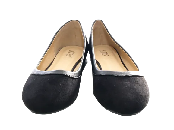 Damen Slipper Halbschuhe Ballerina Loafer Mokassins Slip On Flats Freizeit Black # 1060