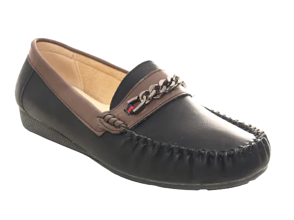 Damen Slipper Halbschuhe Ballerina Loafer Mokassins Slip On Flats Freizeit Black # 184