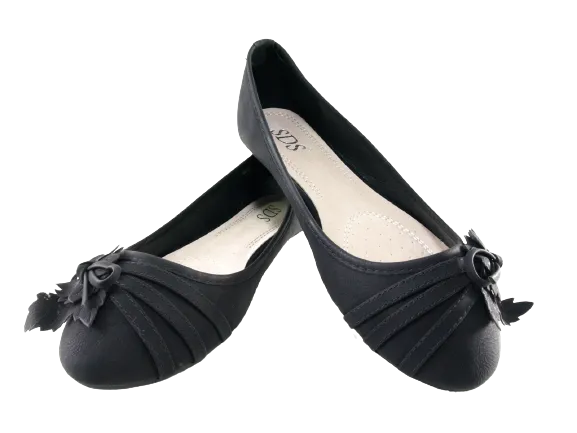 Damen Slipper Halbschuhe Ballerina Loafer Mokassins Slip On Flats Freizeit Black # 1876