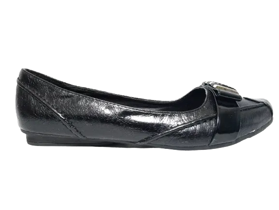 Damen Slipper Halbschuhe Ballerina Loafer Mokassins Slip On Flats Freizeit Black # 22