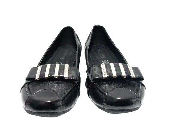 Damen Slipper Halbschuhe Ballerina Loafer Mokassins Slip On Flats Freizeit Black # 22