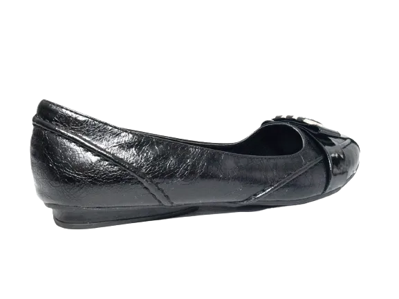 Damen Slipper Halbschuhe Ballerina Loafer Mokassins Slip On Flats Freizeit Black # 22