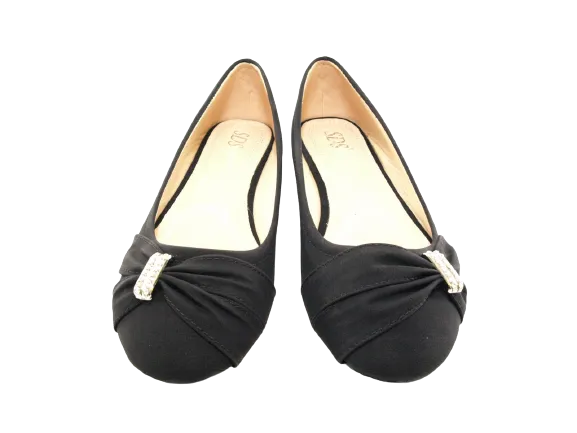 Damen Slipper Halbschuhe Ballerina Loafer Mokassins Slip On Flats Freizeit Black # 8177