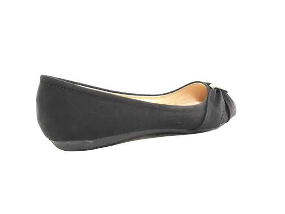 Damen Slipper Halbschuhe Ballerina Loafer Mokassins Slip On Flats Freizeit Black # 8177