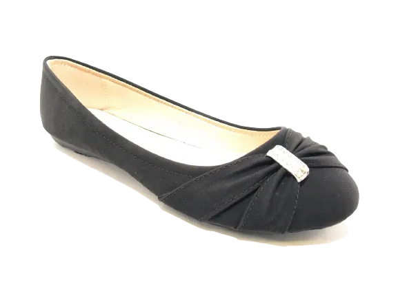 Damen Slipper Halbschuhe Ballerina Loafer Mokassins Slip On Flats Freizeit Black # 8177