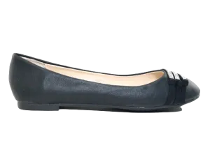 Damen Slipper Halbschuhe Ballerina Loafer Mokassins Slip On Flats Freizeit Black # 8382-7