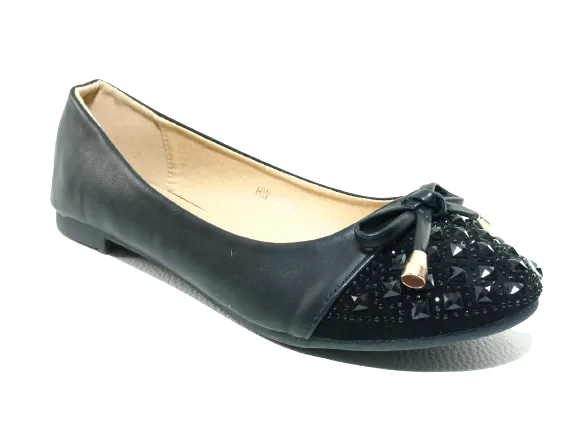 Damen Slipper Halbschuhe Ballerina Loafer Mokassins Slip On Flats Freizeit Black # 8