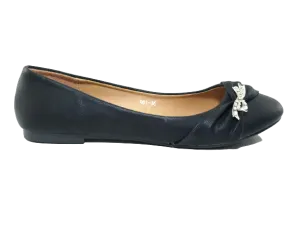 Damen Slipper Halbschuhe Ballerina Loafer Mokassins Slip On Flats Freizeit Black # 901-36