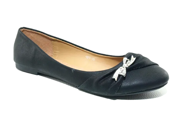 Damen Slipper Halbschuhe Ballerina Loafer Mokassins Slip On Flats Freizeit Black # 901-36