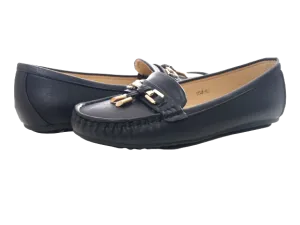 Damen Slipper Halbschuhe Ballerina Loafer Mokassins Slip On Flats Freizeit Black # 954