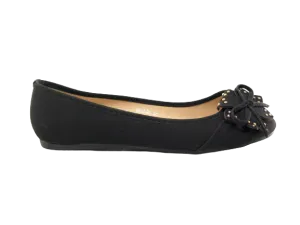 Damen Slipper Halbschuhe Ballerina Loafer Mokassins Slip On Flats Freizeit Black # 9617