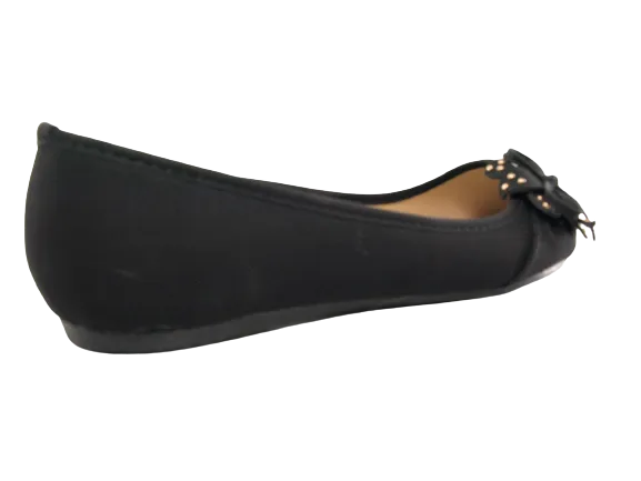 Damen Slipper Halbschuhe Ballerina Loafer Mokassins Slip On Flats Freizeit Black # 9617