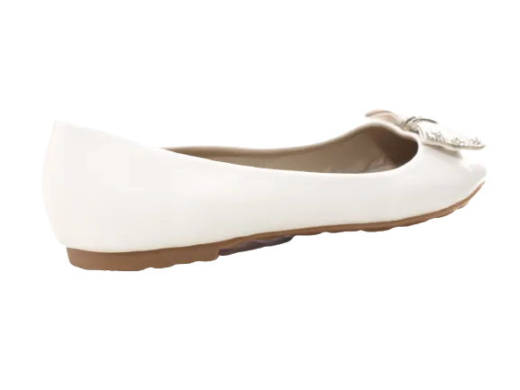 Damen Slipper Halbschuhe Ballerina Loafer Mokassins Slip On Flats Freizeit White # 38