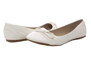 Damen Slipper Halbschuhe Ballerina Loafer Mokassins Slip On Flats Freizeit White # 5998