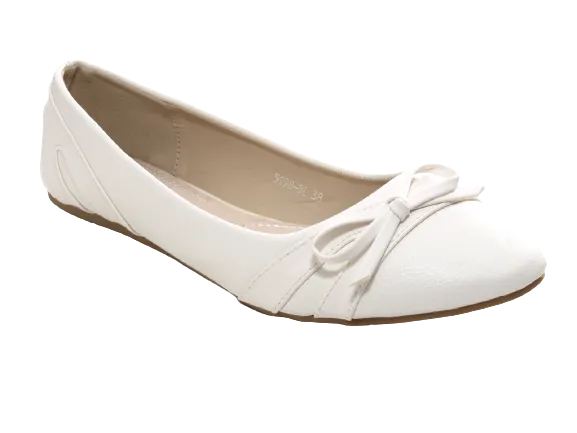 Damen Slipper Halbschuhe Ballerina Loafer Mokassins Slip On Flats Freizeit White # 5998