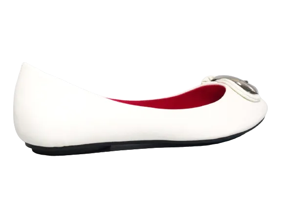 Damen Slipper Halbschuhe Ballerina Loafer Mokassins Slip On Flats Freizeit White # 6845