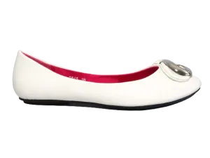 Damen Slipper Halbschuhe Ballerina Loafer Mokassins Slip On Flats Freizeit White # 6845