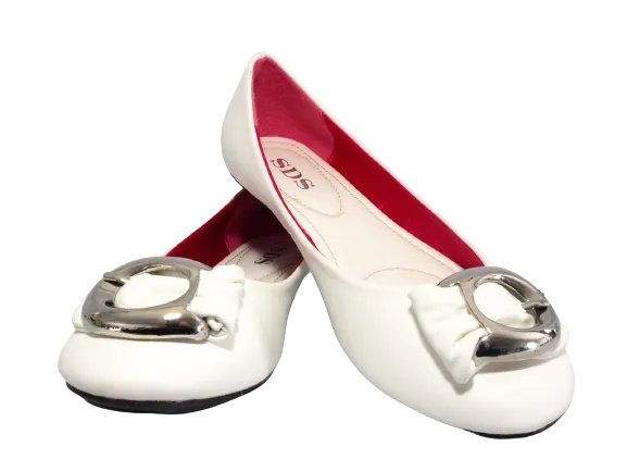 Damen Slipper Halbschuhe Ballerina Loafer Mokassins Slip On Flats Freizeit White # 6845