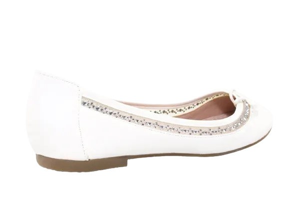 Damen Slipper Halbschuhe Ballerina Loafer Mokassins Slip On Flats Freizeit White # 88-11