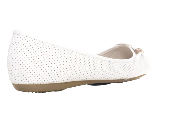 Damen Slipper Halbschuhe Ballerina Loafer Mokassins Slip On Flats Freizeit White # 9707