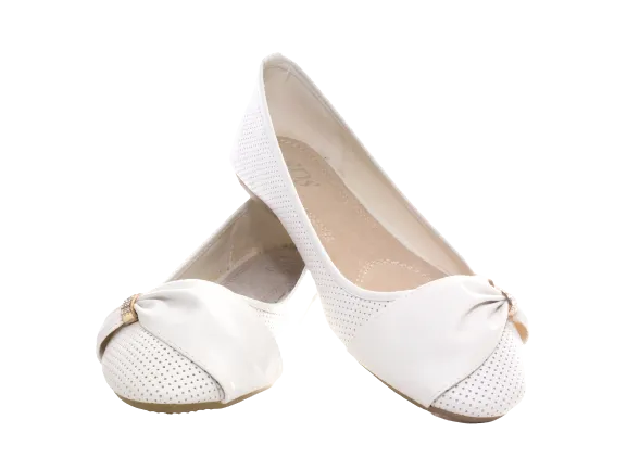 Damen Slipper Halbschuhe Ballerina Loafer Mokassins Slip On Flats Freizeit White # 9707