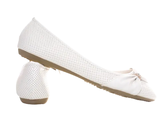 Damen Slipper Halbschuhe Ballerina Loafer Mokassins Slip On Flats Freizeit White # 9707