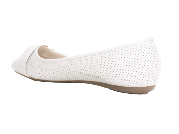 Damen Slipper Halbschuhe Ballerina Loafer Mokassins Slip On Flats Freizeit White # 9707