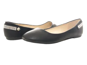 Damen Slipper Keilabsatz Ballerina Loafer Mokassins  Slip On Flats Freizeit Black #  006-30