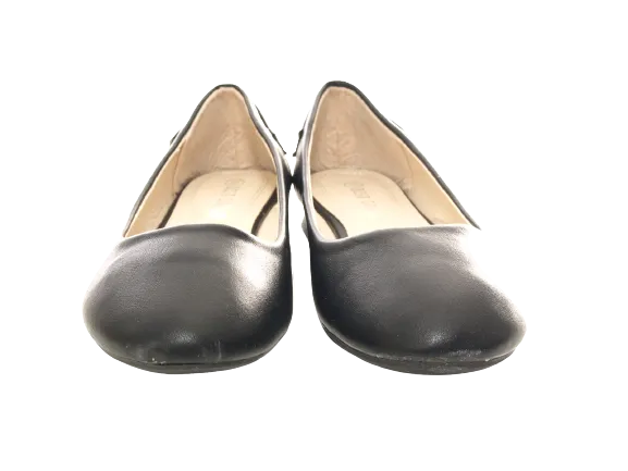 Damen Slipper Keilabsatz Ballerina Loafer Mokassins  Slip On Flats Freizeit Black #  006-30