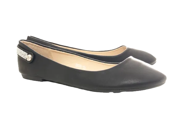 Damen Slipper Keilabsatz Ballerina Loafer Mokassins  Slip On Flats Freizeit Black #  006-30